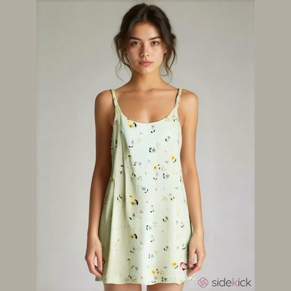Care Bears Dresses & Skirts - Care Bears Green Mini Dress Medium Hearts Flowers